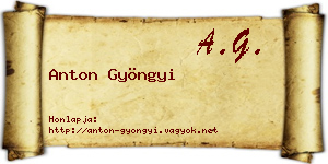 Anton Gyöngyi névjegykártya