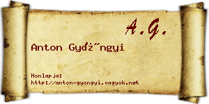 Anton Gyöngyi névjegykártya